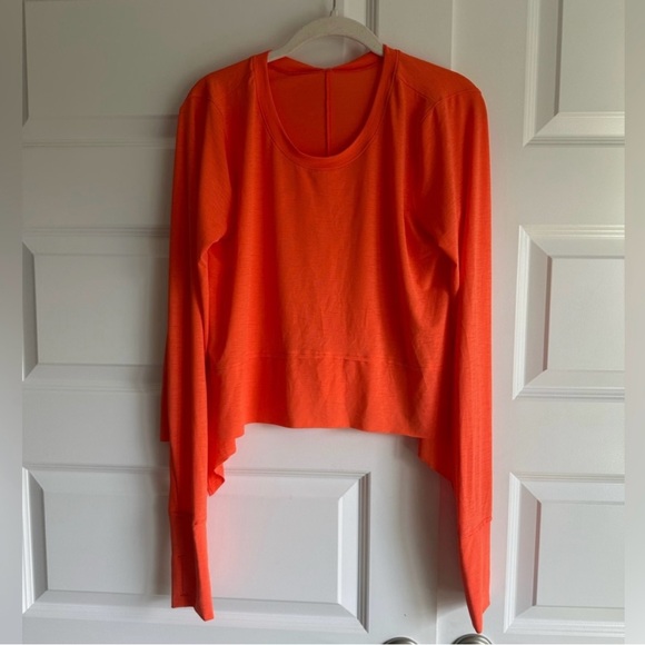 Free People Tempo Tee Long Sleeved Top In Orange - Picture 4 of 8